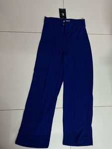 Hight waist Blue Wide Leg Trousers