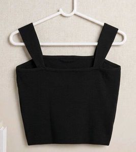 Black Square Neck Tank Top