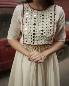 Elegant Mirror Work Kurta Set