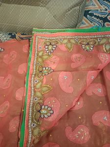 Two Tonw Heavy Work Saree