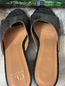 Stylish Black Croc Heels