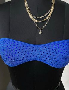 Sparkling Blue Bandeau Bra