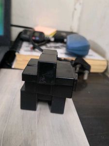 3D glass rubik cube (complete black)