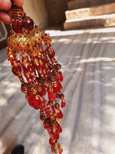 Combo Of Red Kalire With Hathfool And Mang Tika