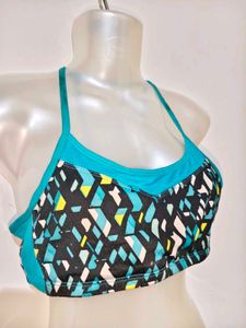 Trendy Geometric Print Sports Bra