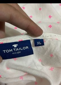 Tom tailor White &amp; Pink Print Top