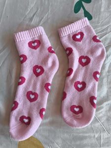 Cute Pink Heart Socks