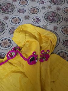 Bright Yellow Embroidered Kurta