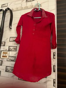 Red Dress with Belt