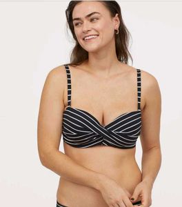 Bikini Set H&M Black White Swimsuit Bandeau