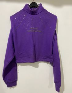 Vibrant Purple Cropped Sweatshirt