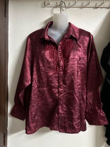 Elegant Maroon Brocade Blouse