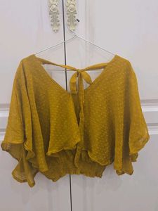 Ruffle Back Tie Top