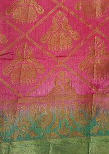Beautiful Pink &amp; Green Silk Saree