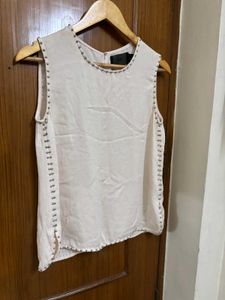 H&M Studded Trim Sleeveless Top