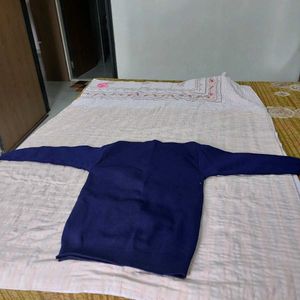 Men's Blue V-Neck Sweater