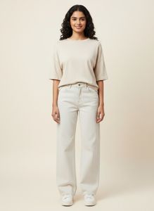 Trendy Light Wash Wide Leg Jeans