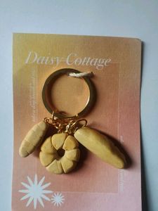 Handmade Clay Cute Bread Charm Keychain