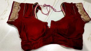 Velvet Blouse Burgundy Colour