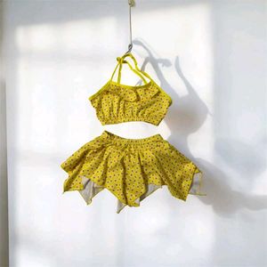 Cute Kids Yellow Polka Dot Swimsuit