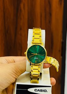 Casio Women's Gold Watch - Green Dial Women watchs