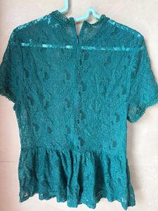 Elegant Lace Peplum Top
