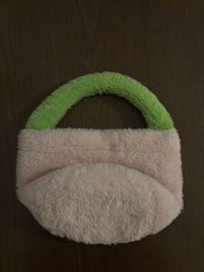 soft fuzzy pink instax bag