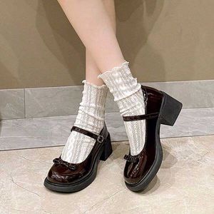 Chic Brown Mary Jane Heels with Bow Detail