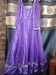Purple Sequined anarkali kurti