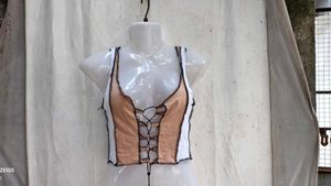42209. Lace-Up Crop Top