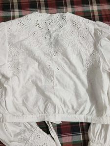 Elegant White Chikankari Blouse