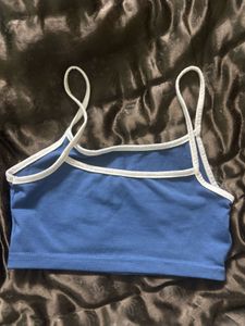 Blue Brooklyn Cropped Tank Top