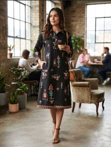 DIWALI SALE🚨Pinterest Black Kurta with Colorful B
