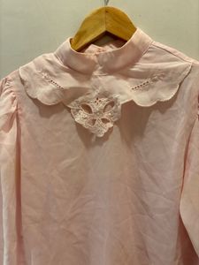 Chic Pink Lace Detail Blouse