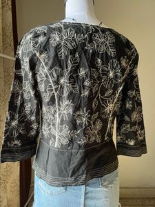 Embroidered Black Floral top