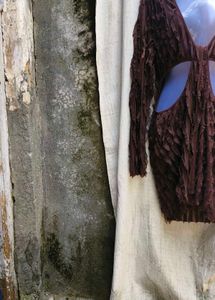 I. Unique Textured Brown Mini Dress