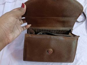 Coach Brown Textured Crossbody Bag