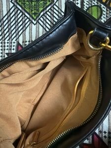 Chic Black Shoulder Bag with Gold Buckle