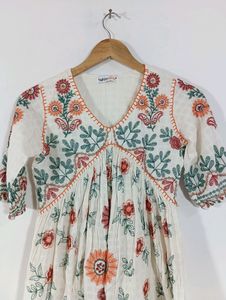 White Embroidered Casual Top (Women)