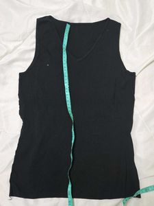 Classic Black Sleeveless V-Neck Top