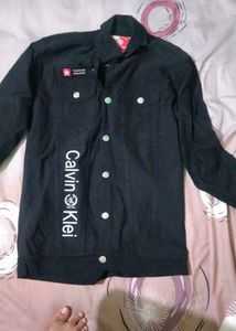 Black Calvin Klein Button-Up Shirt