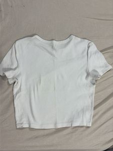 zara Classic White Cropped T-Shirt