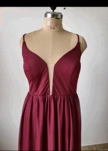 Elegant Burgundy Evening Gown