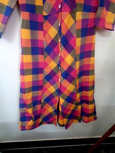 Vintage Plaid Button-Down Dress