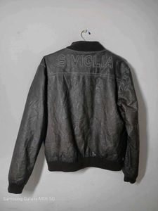 Men's  0Leather Bomber Jacket