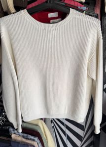 Cream Knit Pullover Sweater