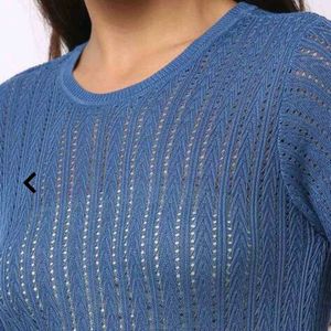 Chic Blue Knit Sweater