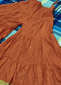 Festive orange brownyEthnic Skirt