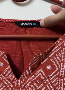 Red Ethnic Printed Kurta
