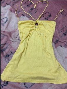 Yellow Halter Neck Cami Top